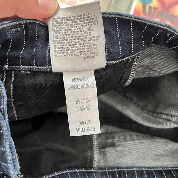 Citizens of Humanity Womens High Rise Striped Cropped Drew Flounce Sz 25 Bell - Picture 9 of 14